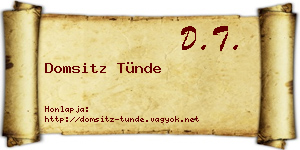 Domsitz Tünde névjegykártya